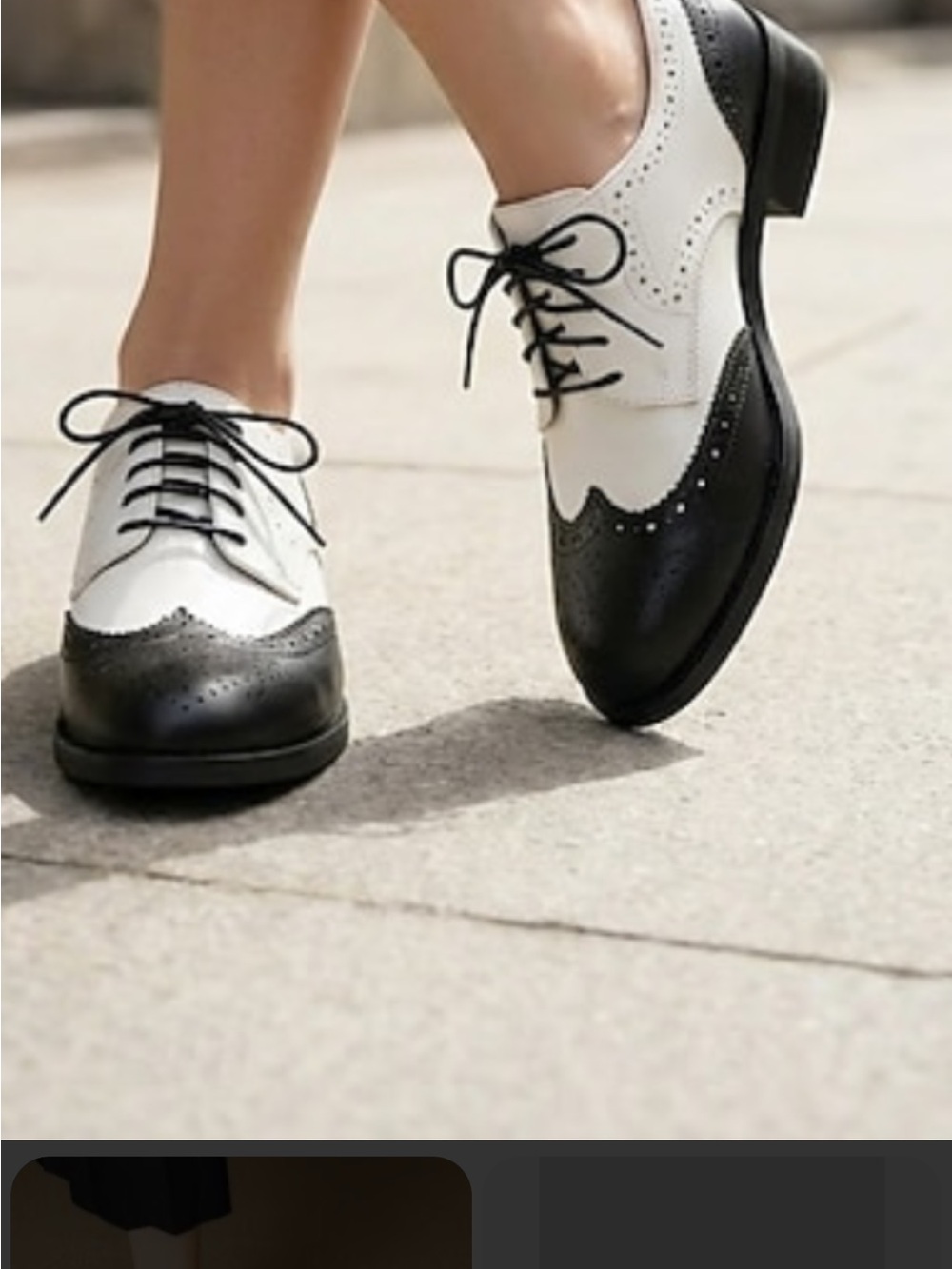 Kenneth Cole Two-Tone Wingtip Oxford Flats in Blue and White